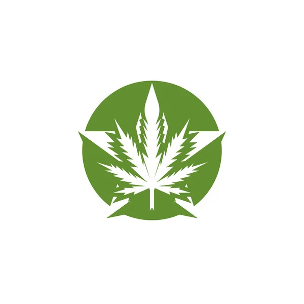 Силуэт конопли марихуаны марихуаны конопли логотип — стоковый вектор
