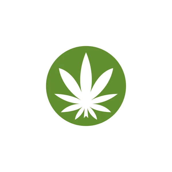 Silueta hrnce Cannabis konopí s logem marihuany — Stockový vektor