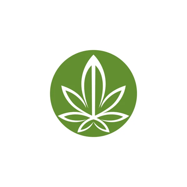Silueta hrnce Cannabis konopí s logem marihuany — Stockový vektor