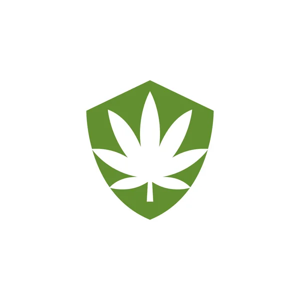 Silueta de marihuana Cannabis marihuana hoja logo — Vector de stock
