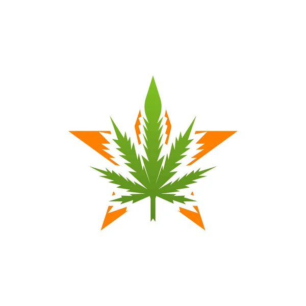 Silhouette of Pot Cannabis marijuana hemp leaf logo — Stock Vector