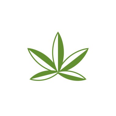 Pot Esrar esrar kenevir yaprağı logosu silueti