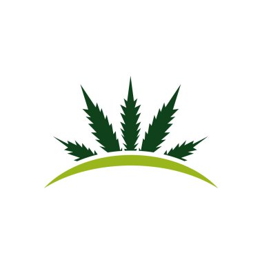 Pot Esrar esrar kenevir yaprağı logosu silueti