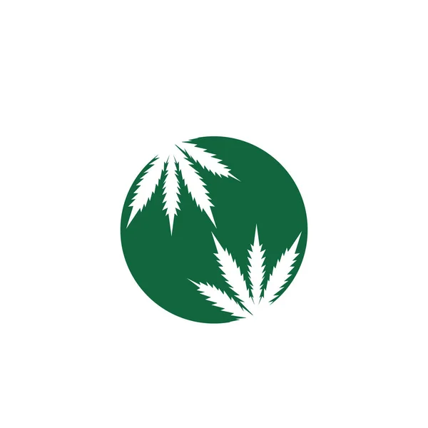 ポット大麻マリファナ麻の葉のロゴのシルエット — ストックベクタ