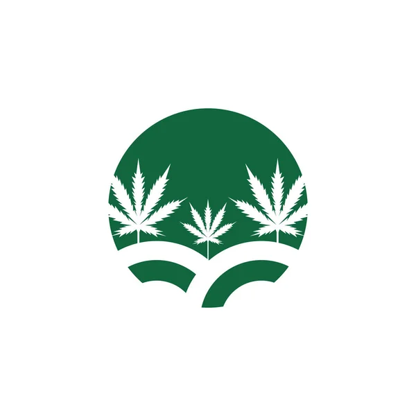 Silhuett av potten cannabis marijuana hampa Leaf logotyp — Stock vektor