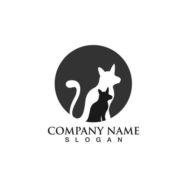 Cat logo design pet logotype vector — Stock Vector