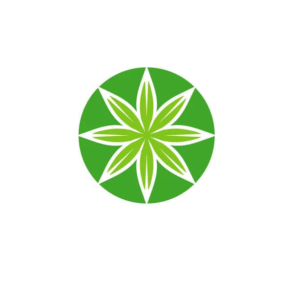 Folha verde ecologia elemento de natureza vetor ícone — Vetor de Stock