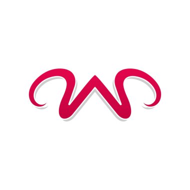 W harfi logosu ve sembolü şablon vektörü