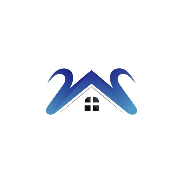 W letra Home logotipo y símbolo — Vector de stock