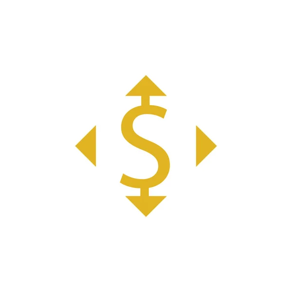 Business acountting dollar icône vectoriel modèle app — Image vectorielle