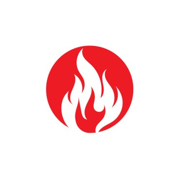 Yangın alev logosu ve sembol vektör ilustration