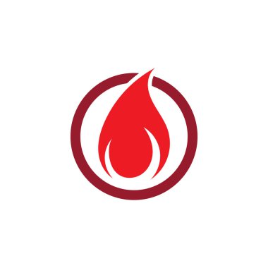 Yangın alev logosu ve sembol vektör ilustration