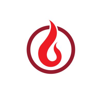 Yangın alev logosu ve sembol vektör ilustration