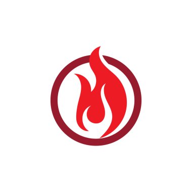 Yangın alev logosu ve sembol vektör ilustration