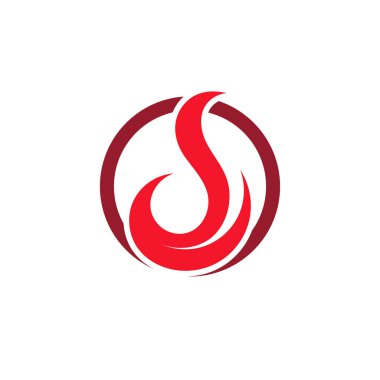 Yangın alev logosu ve sembol vektör ilustration