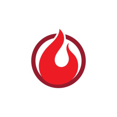 Yangın alev logosu ve sembol vektör ilustration