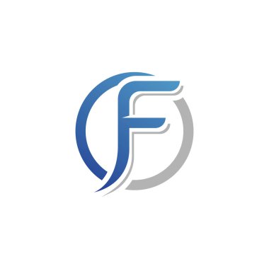 F logosu ve sembolleri şablon vektörü 