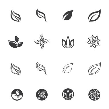 yeşil yaprak ekoloji doğa eleman vektör simgeler