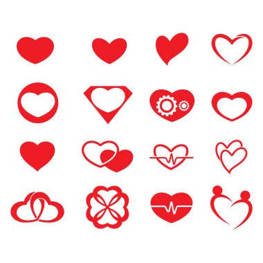 kalp simgesi ve Logo öğesi illüstrasyon