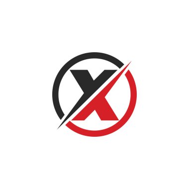 X Harfi Logo Şablonu vektör simgesi
