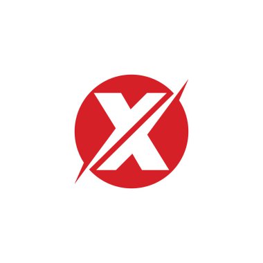 X Harfi Logo Şablonu vektör simgesi
