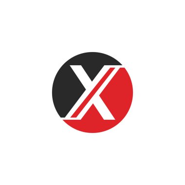 X Harfi Logo Şablonu vektör simgesi 