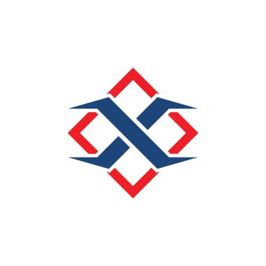 X Harfi Logo Şablonu vektör simgesi 