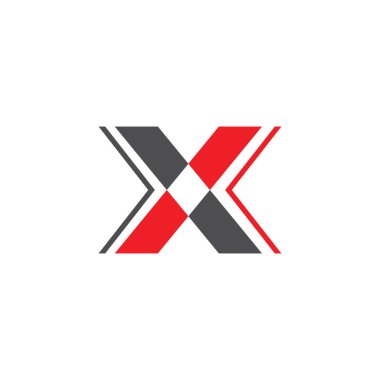 X Harfi Logo Şablonu vektör simgesi 