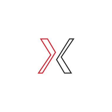 X Harfi Logo Şablonu vektör simgesi 