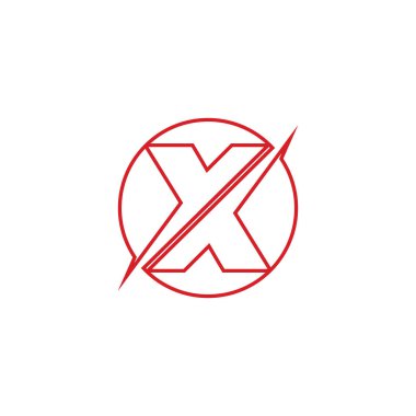 X Harfi Logo Şablonu vektör simgesi 