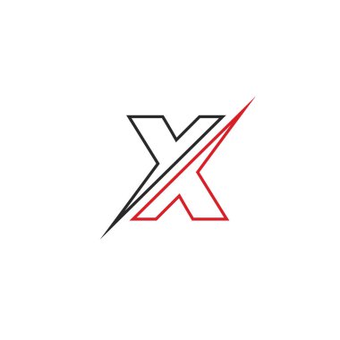 X Harfi Logo Şablonu vektör simgesi 