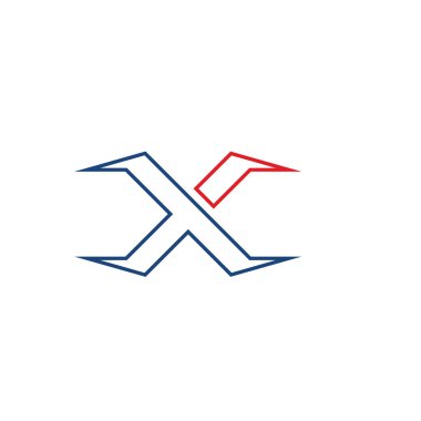 X Harfi Logo Şablonu vektör simgesi 