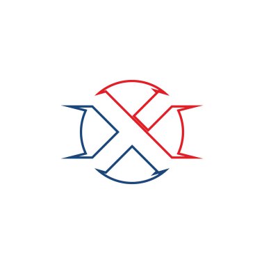 X Harfi Logo Şablonu vektör simgesi 