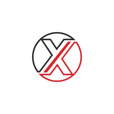 X Harfi Logo Şablonu vektör simgesi 