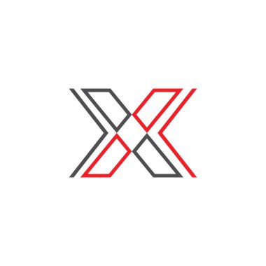 X Harfi Logo Şablonu vektör simgesi 