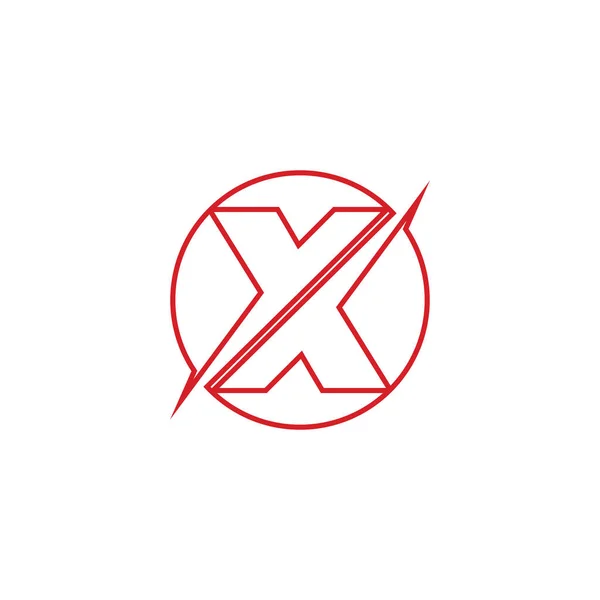 X Carta Logo Plantilla icono de vector — Vector de stock