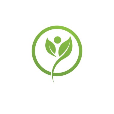 Yeşil yapraklı ekoloji doğa element vektörü