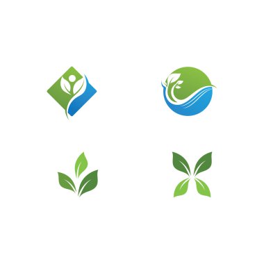 Yeşil yapraklı ekoloji doğa element vektörü