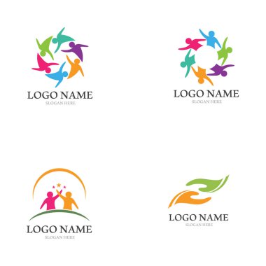 Evlat Edinme ve Toplumsal Bakım Logosu vektör simgeleri