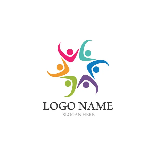 Adoption et soins communautaires Modèle de logo icônes vectorielles — Image vectorielle