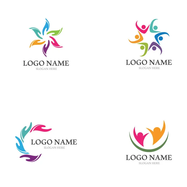 Adoption and community care Logo template vector icons — Stock Vector