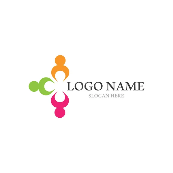 Adoption et soins communautaires Modèle de logo icônes vectorielles — Image vectorielle