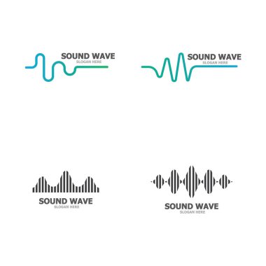Ses dalgası logosu şablon vektör simgeleri