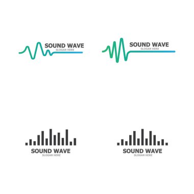 Ses dalgası logosu şablon vektör simgeleri