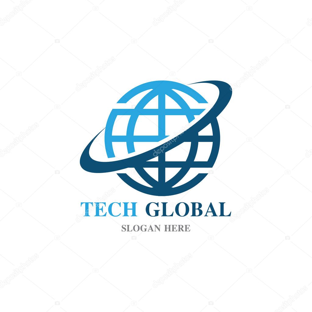 globe illustration logo and symbol vector icon