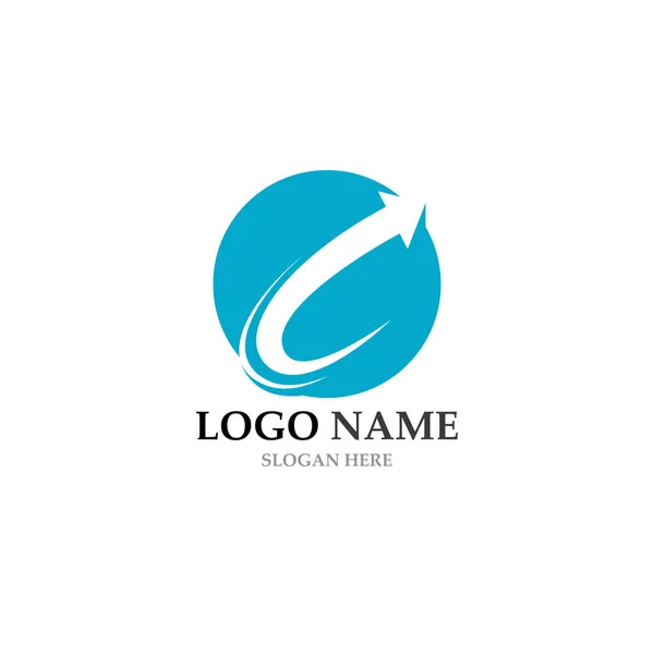 Nyilak vektor illusztráció ikon Logo Template — Stock Vector