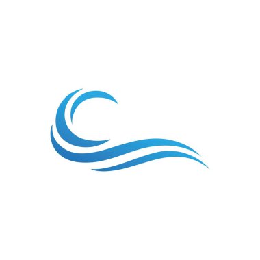 Su Dalgası sembolü ve simge logo şablonu