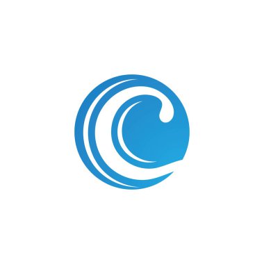 Su Dalgası sembolü ve simge logo şablonu