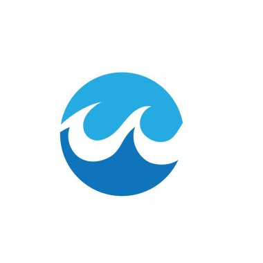 Su Dalgası sembolü ve simge logo şablonu