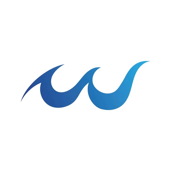 Vannbølgesymbol og logomal for ikon – stockvektor